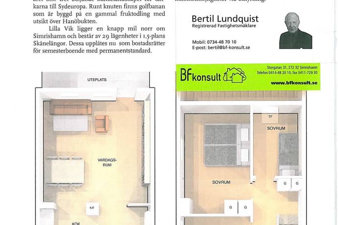 Bild 4: 4 rum bostadsrätt på Lilla Viks Golfanläggning lgh nr 28, Simrishamns kommun Vik