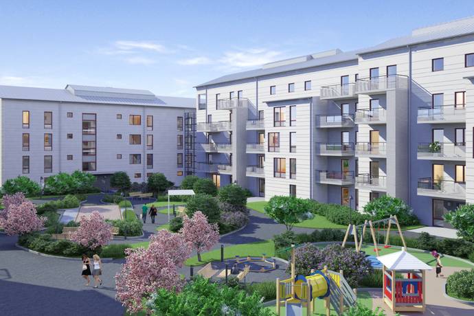 Nybyggnation av lägenheter i centrala Kungsbacka