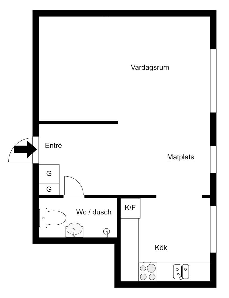 1 rum Lägenhet på Snevringevägen 68 Hallstahammar Hallstahammars kommun - bild 14