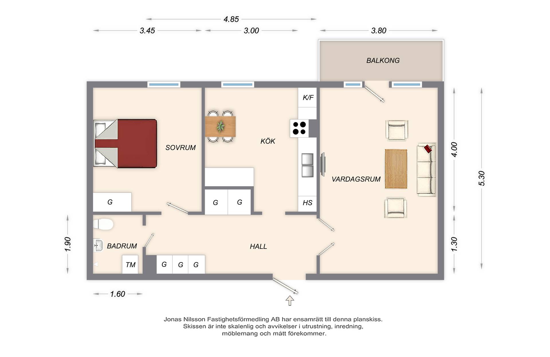 2 rum Lägenhet på Dübengatan 33 B, vån 3 Luossavaara Kiruna kommun - bild 13