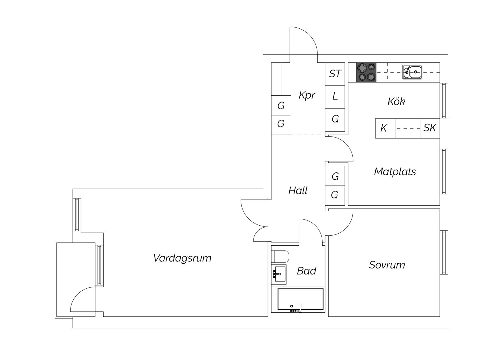 2 rum Lägenhet på Oxhagsvägen 2B Oxhagen Kalmar kommun - bild 17