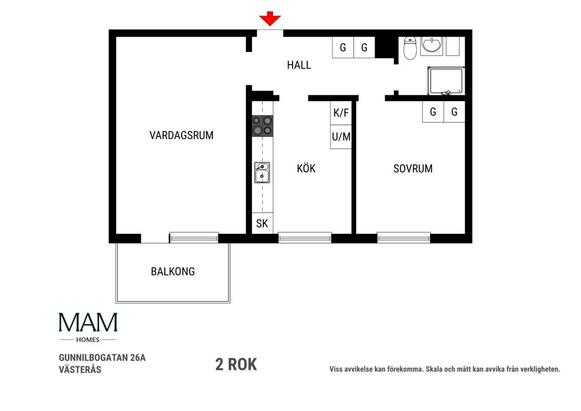 2 rum Lägenhet på Gunnilbogatan 26A Malmaberg Västerås kommun - bild 22