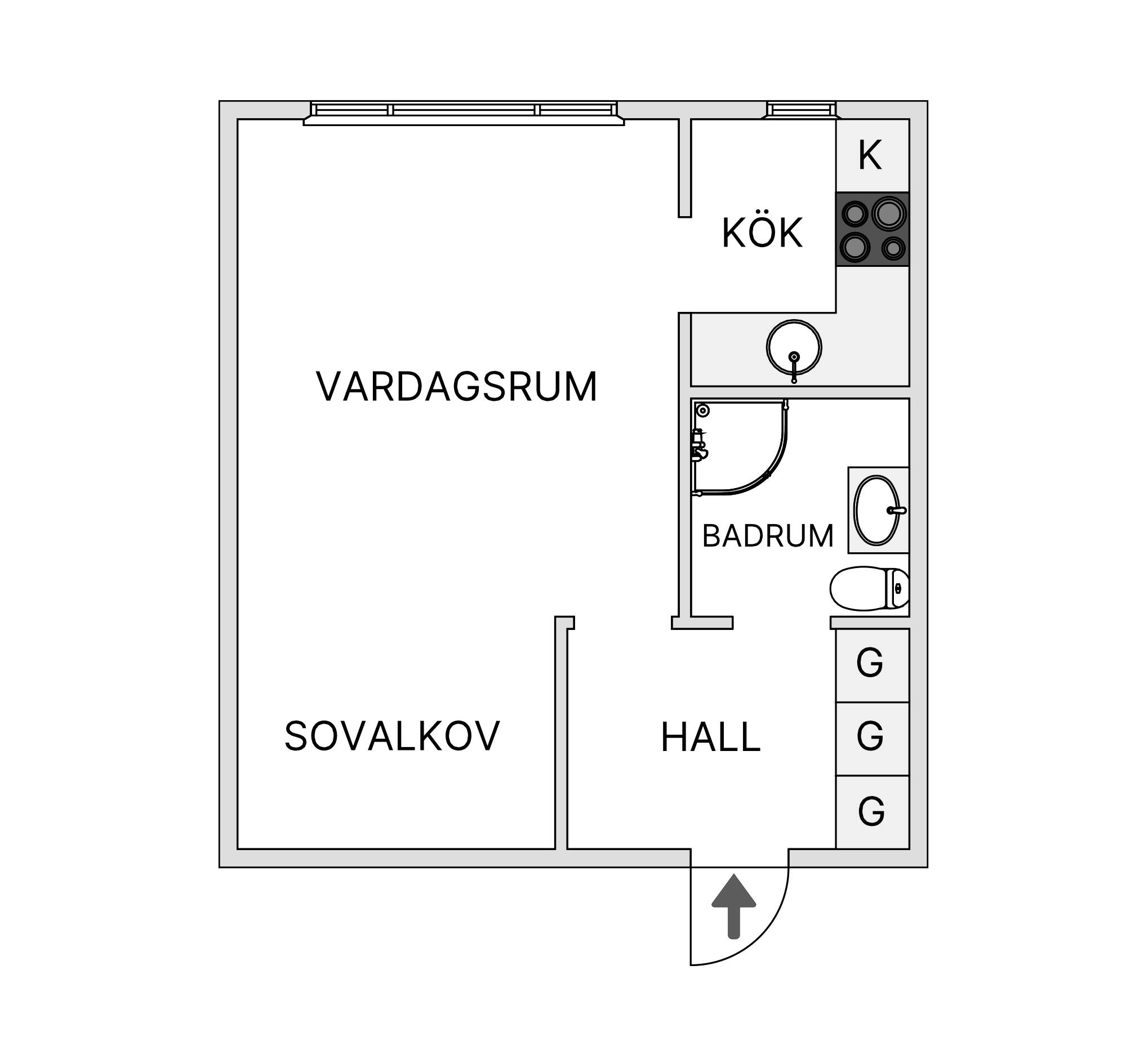 1 rum Lägenhet på Grengatan 5D Sjöbo Centrum Sjöbo kommun - bild 9