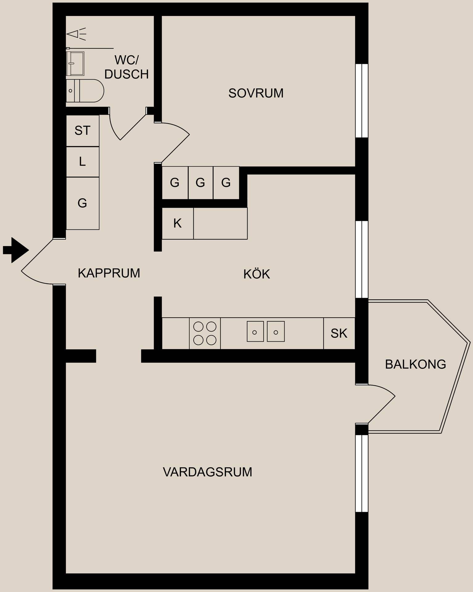 2 rum Lägenhet på Södra Storängsvägen 45B Östermalm Finspångs kommun - bild 14