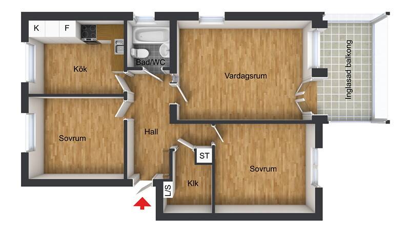 3 rum Lägenhet på Bergkantsgatan 6 A Bellevue Karlstads kommun - bild 27