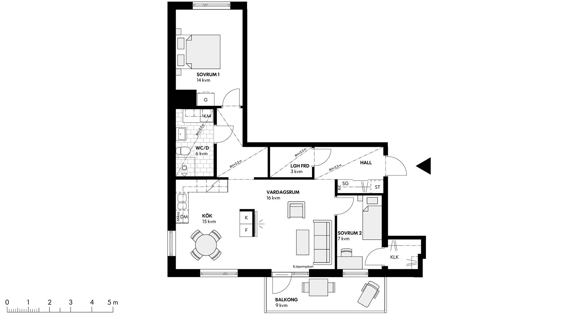 3 rum Lägenhet på Lorensborgsgatan 20 Bellevuegården Malmö kommun - bild 3