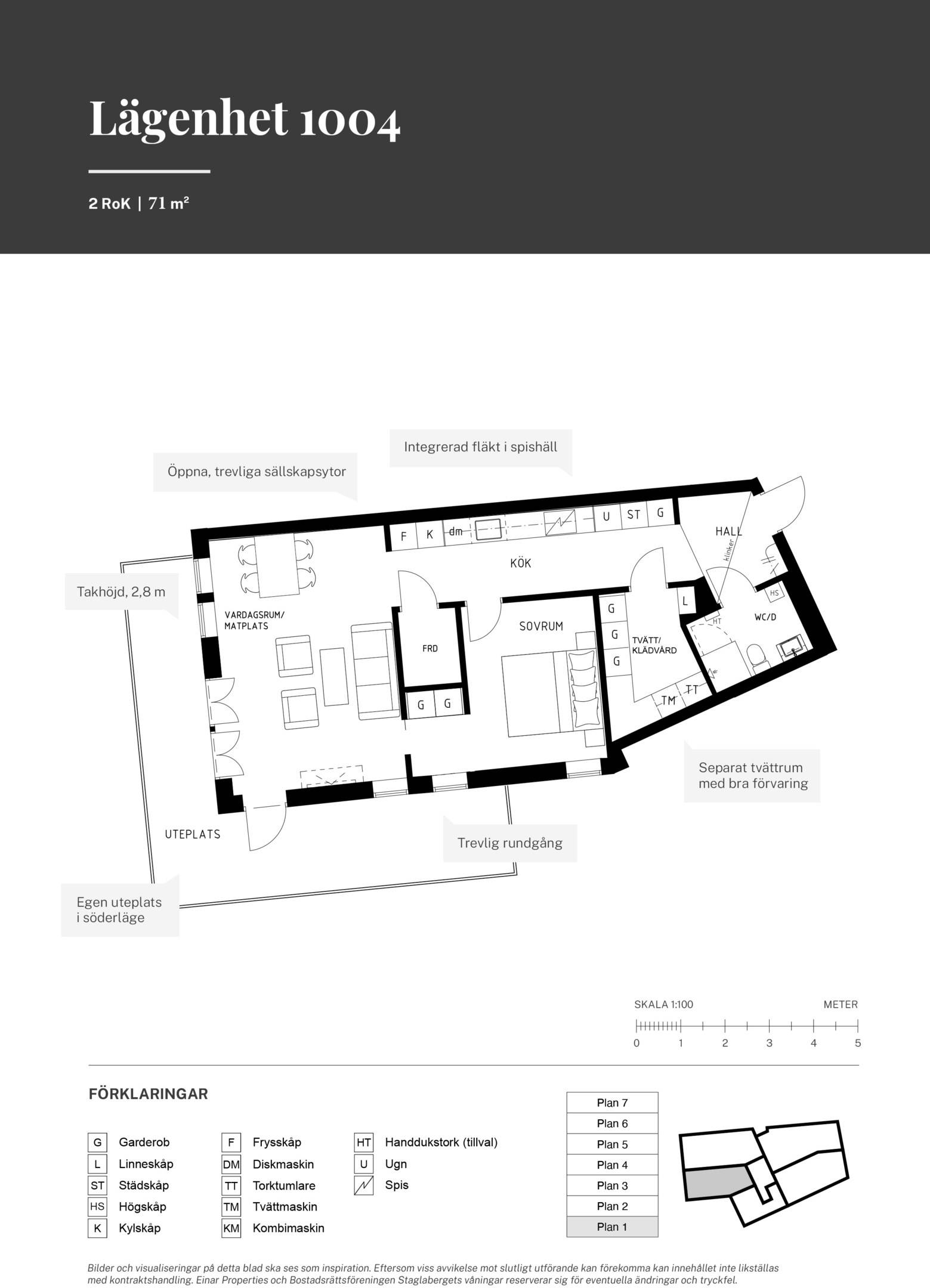2 rum lägenhet på Staglabergsgatan 8A, lgh 1004 Öster, Växjö kommun - bild 2