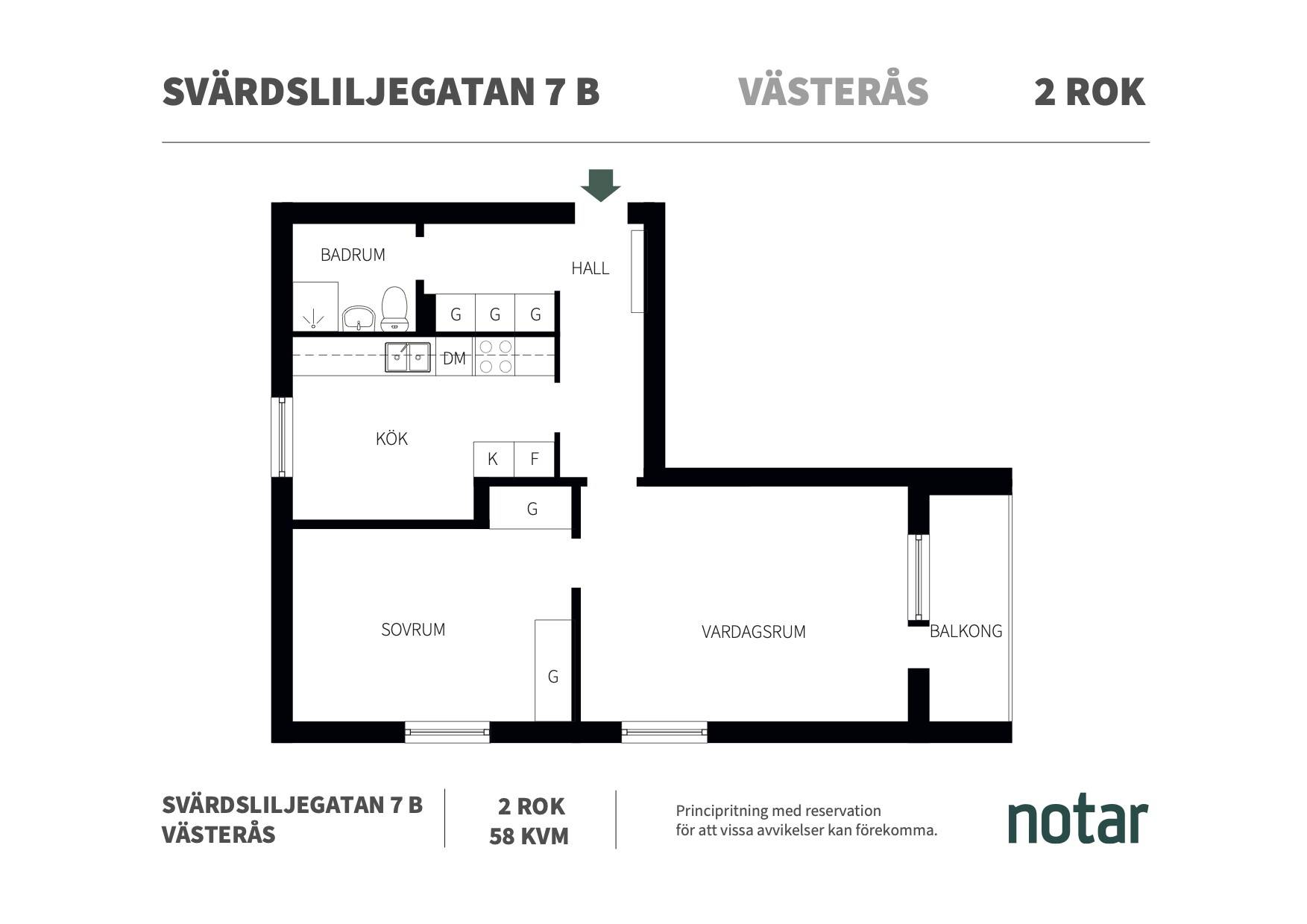 2 rum Lägenhet på Svärdsliljegatan 7B Gideonsberg Västerås kommun - bild 19