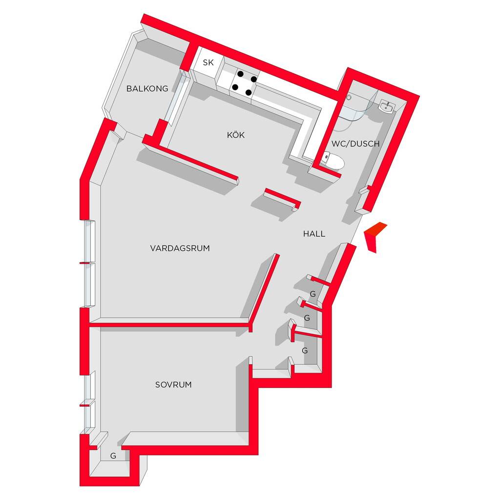 2 rum Lägenhet på Fjällgatan 47 A Tullen Borås kommun - bild 17
