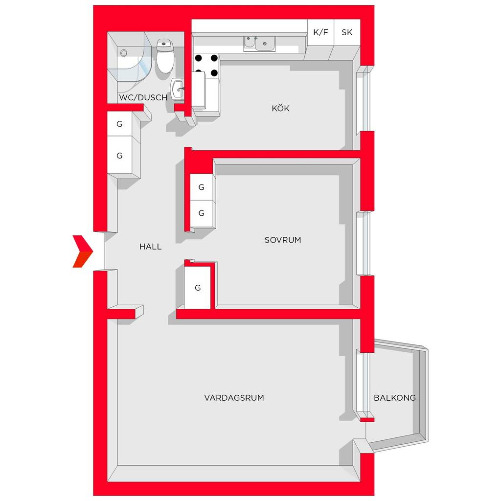 2 rum Lägenhet på Norra Sjöbogatan 42 Sjöbo Borås kommun - bild 17