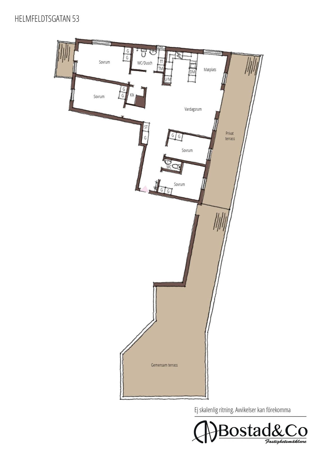 5 rum Lägenhet på Helmfeldtsgatan 53 Centrum Halmstads kommun - bild 38