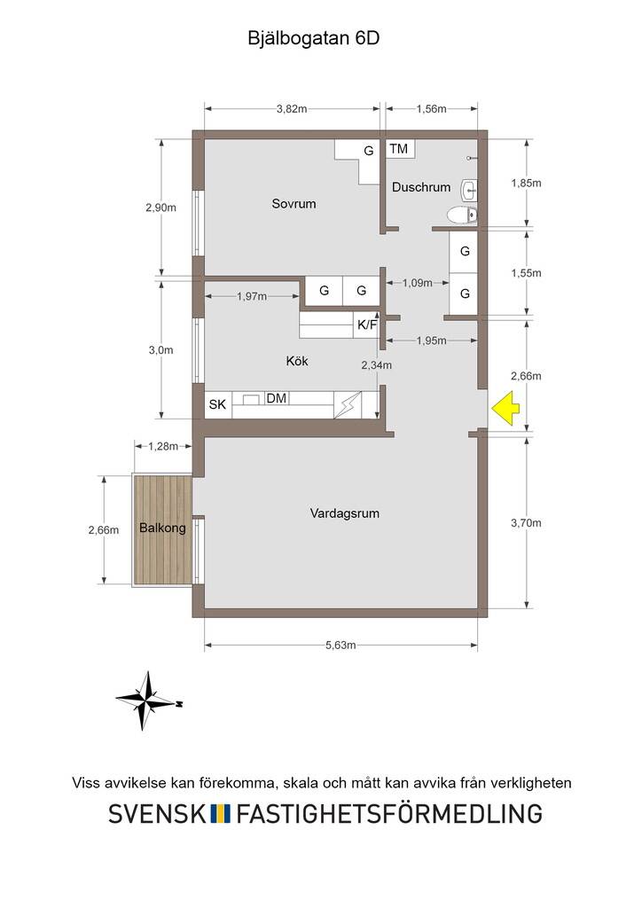 2 rum Lägenhet på Bjälbogatan 6D Gottfridsberg Linköpings kommun - bild 15