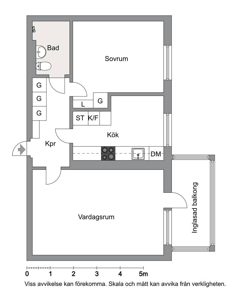 2 rum Lägenhet på Wennerbergsvägen 16b Gamla Staden Lidköpings kommun - bild 15