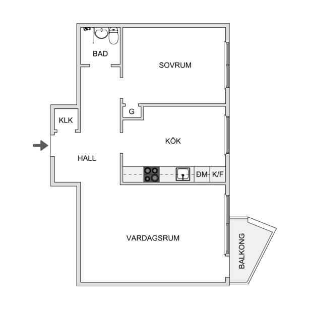 2 rum Lägenhet på Mariedalsvägen 56C Dammfri Malmö kommun - bild 22