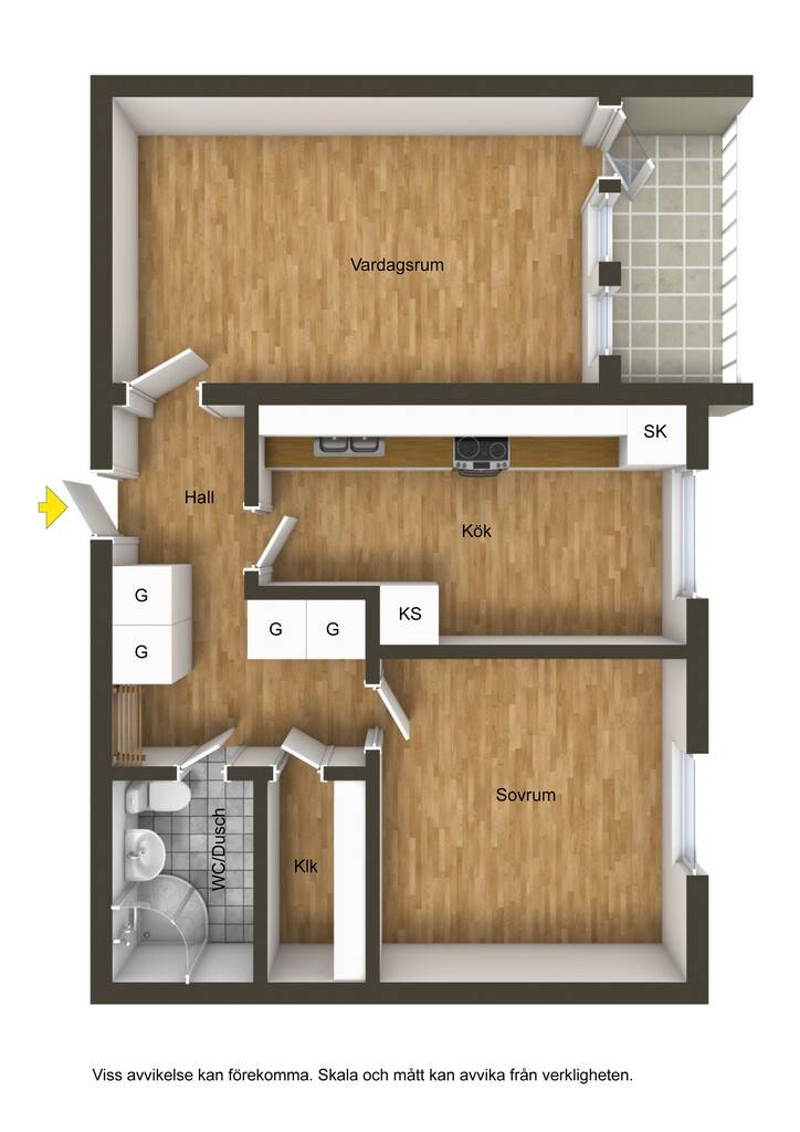 2 rum Lägenhet på Zettervallsgatan 3C Gamla Staden Lidköpings kommun - bild 22