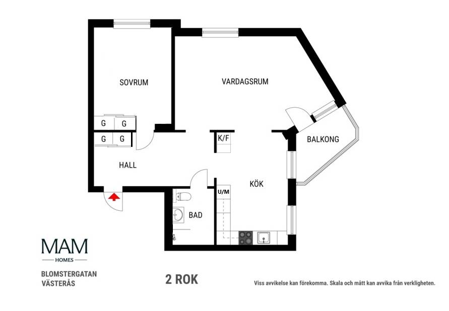 2 rum Lägenhet på Blomstergatan 6 Gideonsberg Västerås kommun - bild 23