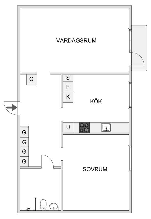 2 rum Lägenhet på Centralgatan 21B Centrum Kalix kommun - bild 13