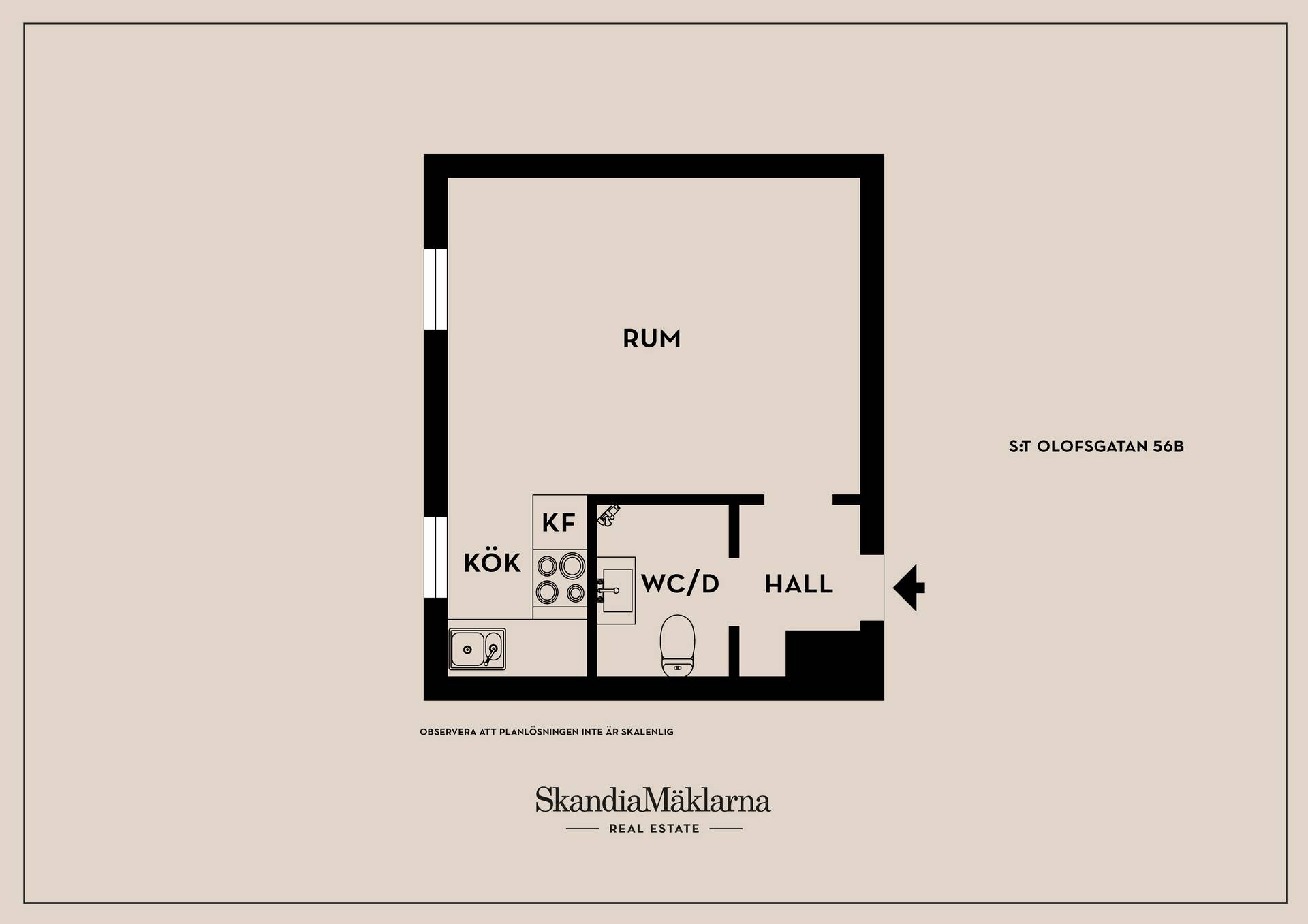 1 rum Lägenhet på S:t Olofsgatan 56B Höganäs/Centrum Uppsala kommun - bild 15