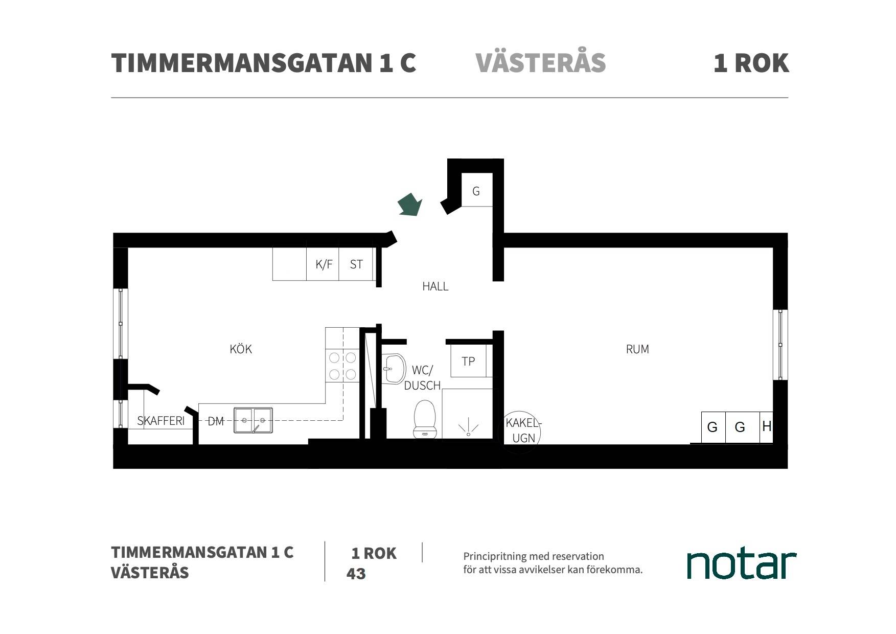 1 rum Lägenhet på Timmermansgatan 1C Centrum Västerås kommun - bild 18