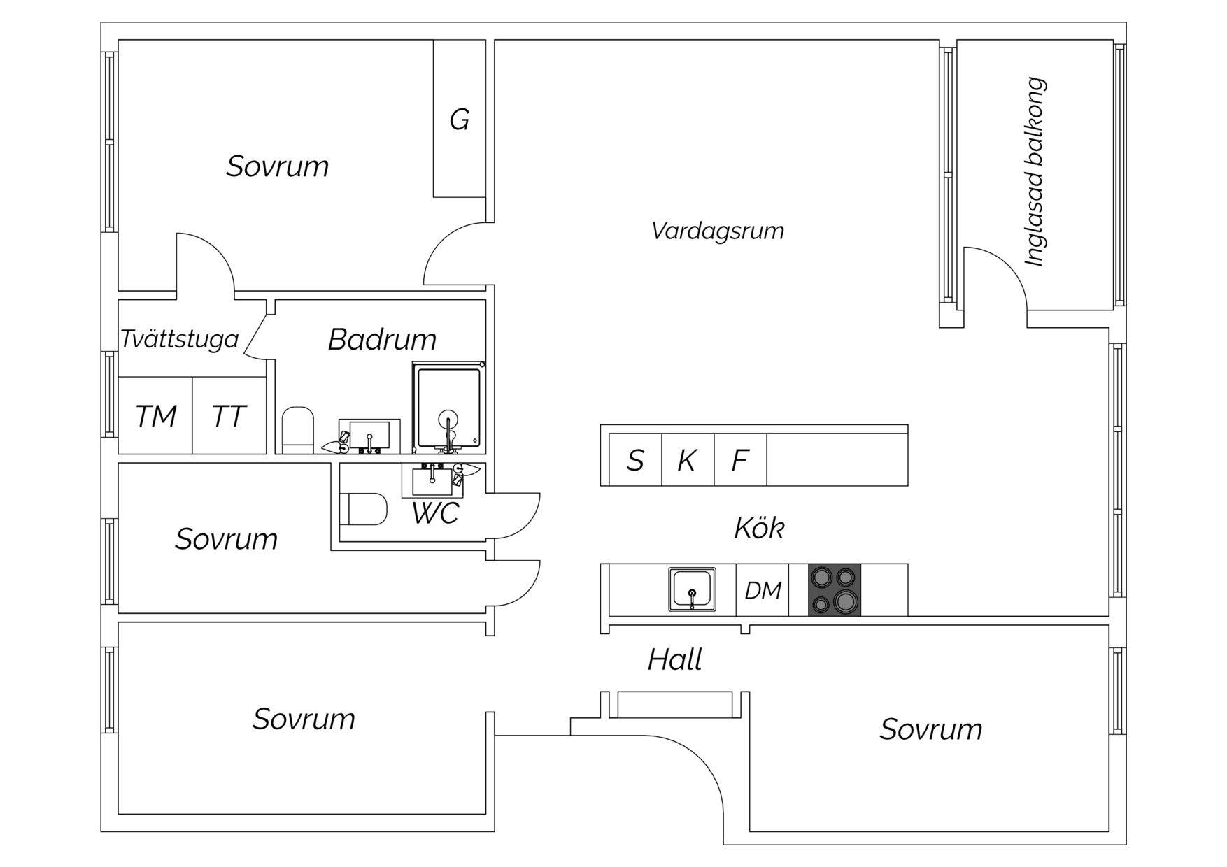 5 rum Lägenhet på Sunnanväg 18 F Klostergården Lunds kommun - bild 33