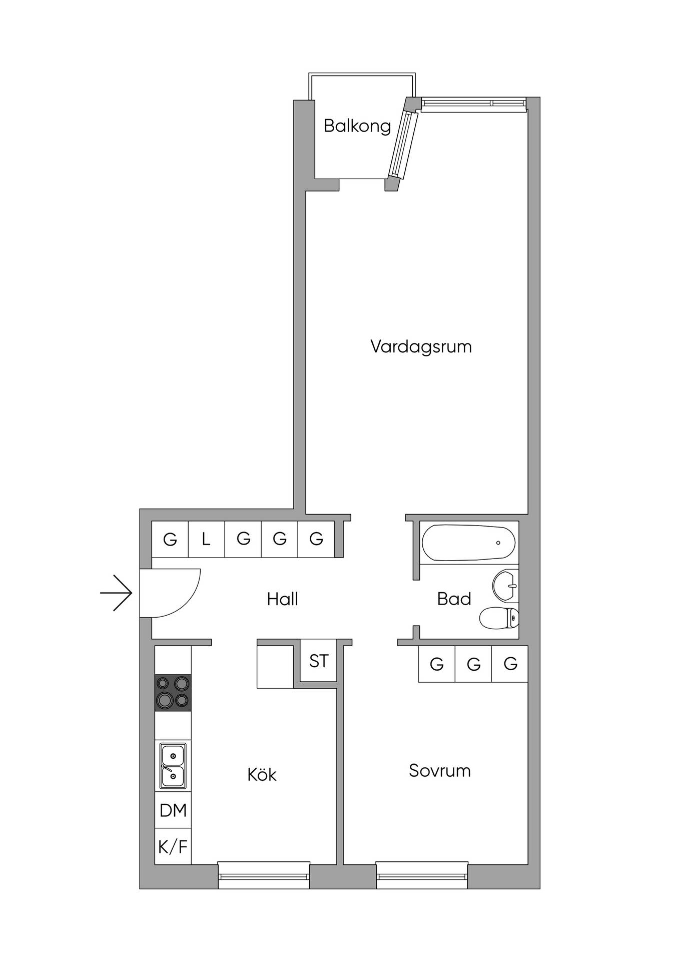 2 rum lägenhet på Solvändegatan 1B Almhög, Malmö kommun - bild 1