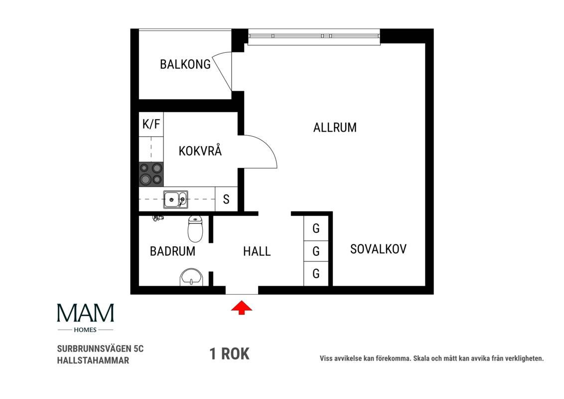 1 rum Lägenhet på Surbrunnsvägen 5C Centrum Hallstahammars kommun - bild 15