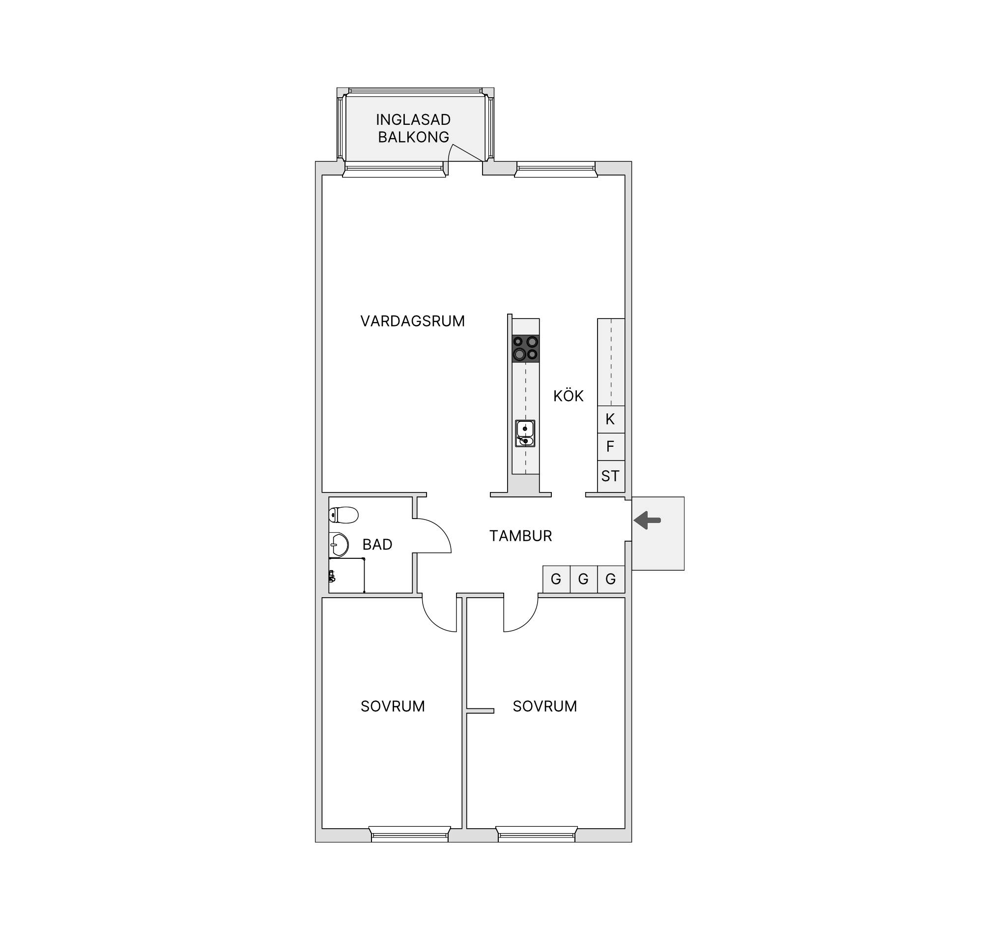 3 rum Lägenhet på Tullgatan 29B Centrum Luleå kommun - bild 21