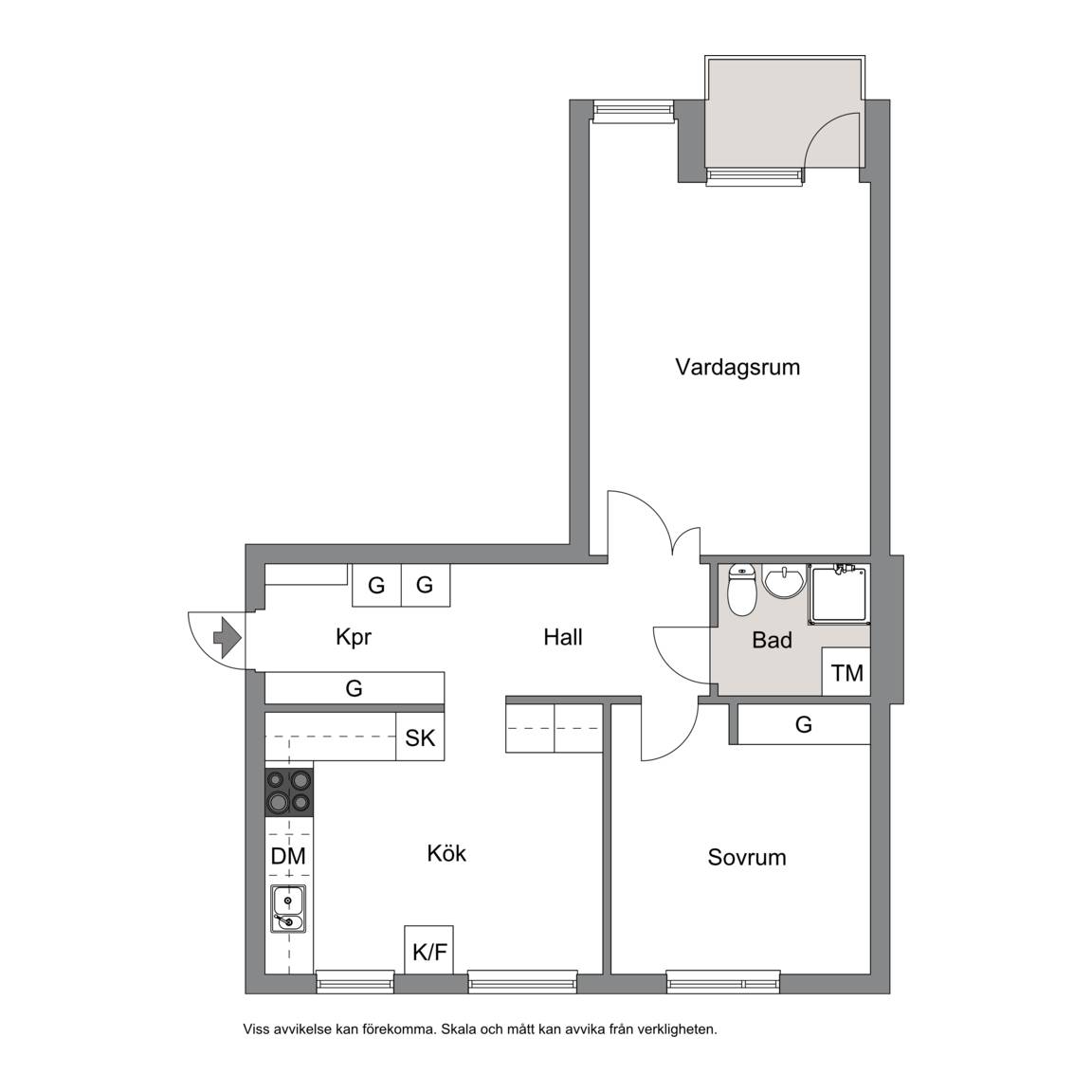 2 rum Lägenhet på Oxhagsvägen 2B Oxhagen Kalmar kommun - bild 15