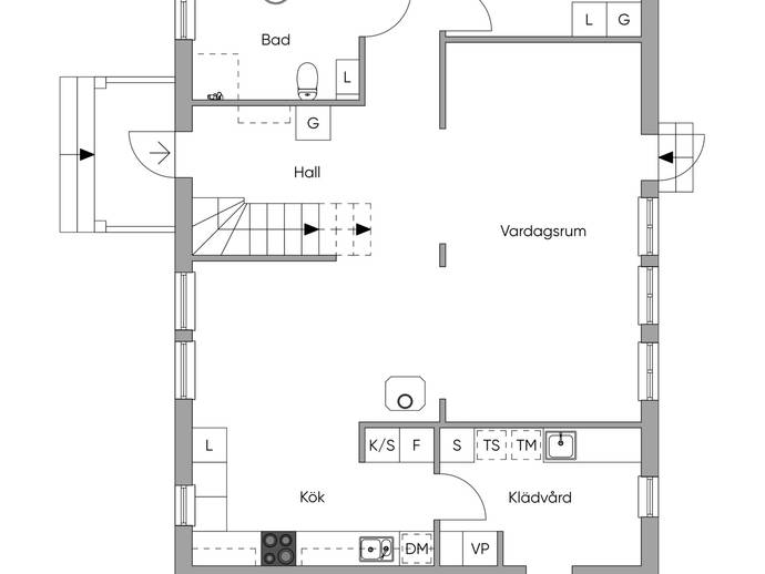 Planritning för Vikaredsvägen 38