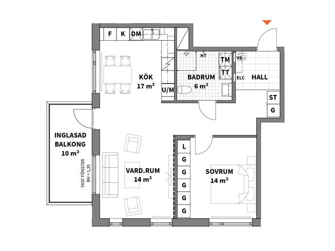 Planritning för Solgårdsterrassen 10