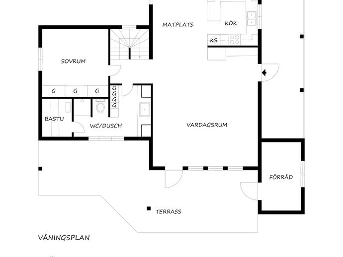 Planritning för Landängsvägen 10