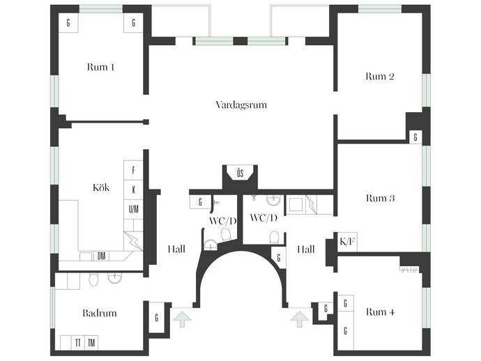 Planritning för Hagavägen 18