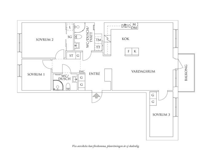 Floor plan for Scoutgatan 8B