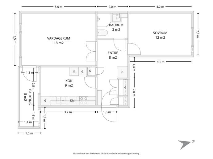 Floor plan for Norra Kyrkogatan 15C