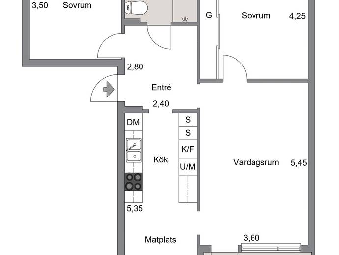 Planritning för Körkarlens gata 26