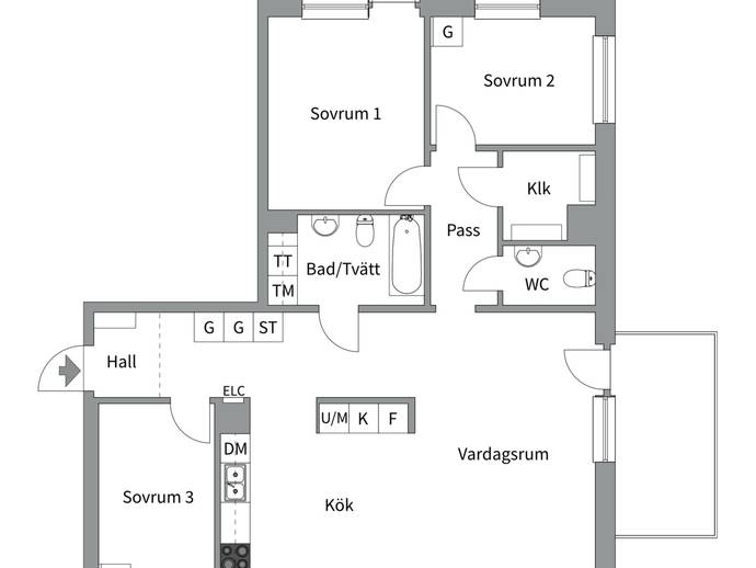 Planritning för Fagerlidsvägen 7