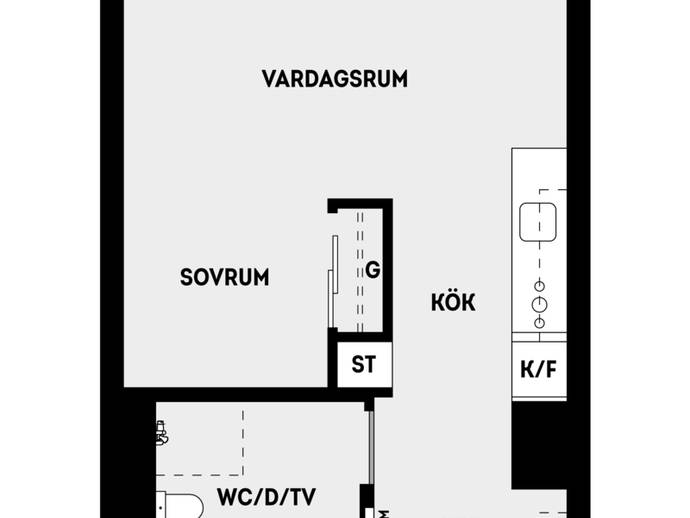 Planritning för Sadelgatan 9, 6 tr