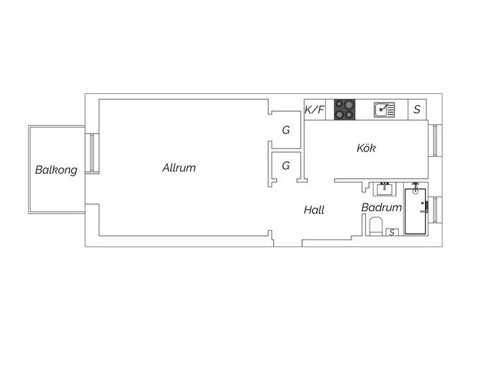 Floor plan for Lövskogsgatan 11A