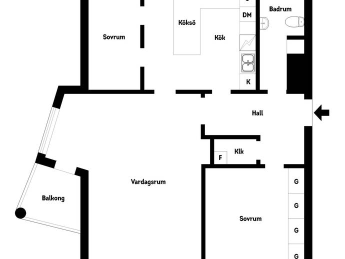 Planritning för Vintergatan 5 A