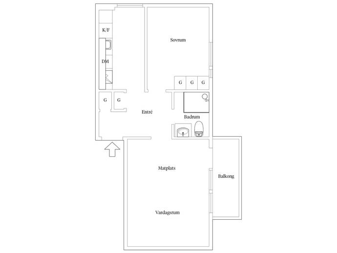 Floor plan for Östra Bernadottesgatan 39A