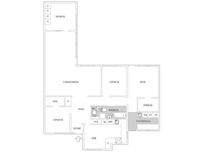 Floor plan for Nypongränden 18