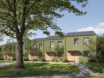 Bild på Arkitektritade BRF-radhus i barnvänliga Norby/Valsätra