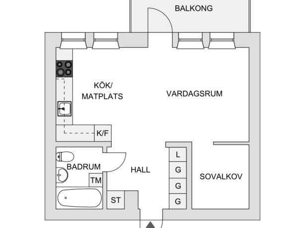 1 rum Lägenhet på Skarpövägen 27 Västra Orminge Nacka kommun - bild 13