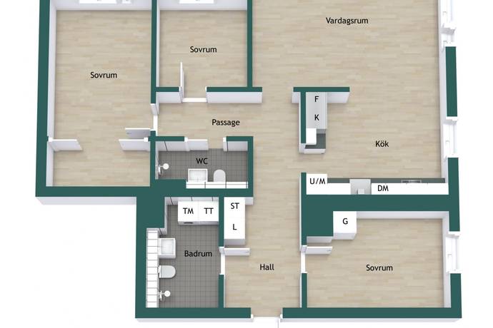 4 rum lägenhet på Fyrisvallsgatan 3C Uppsala, Uppsala kommun - bild 4