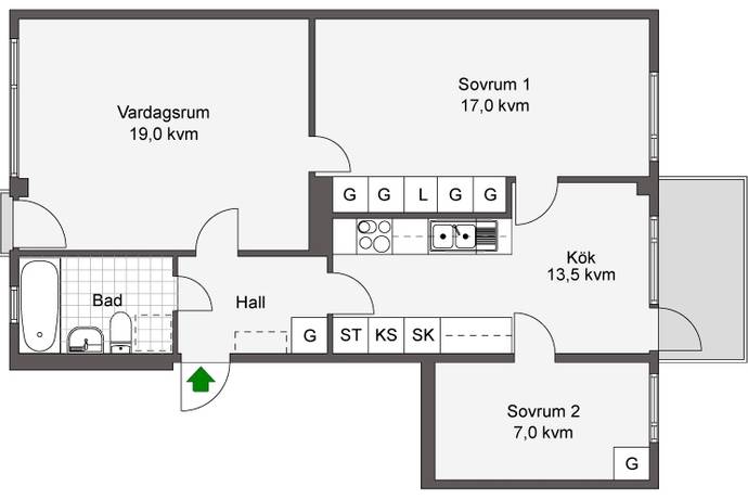 3 rum Lägenhet på Skarpbrunnavägen 59, 5tr Norsborg - Eriksberg Botkyrka kommun - bild 21