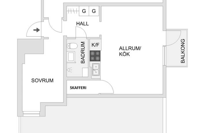 2 rum lägenhet på Scharinsvägen 17A Öbacka strand, Umeå kommun - bild 5