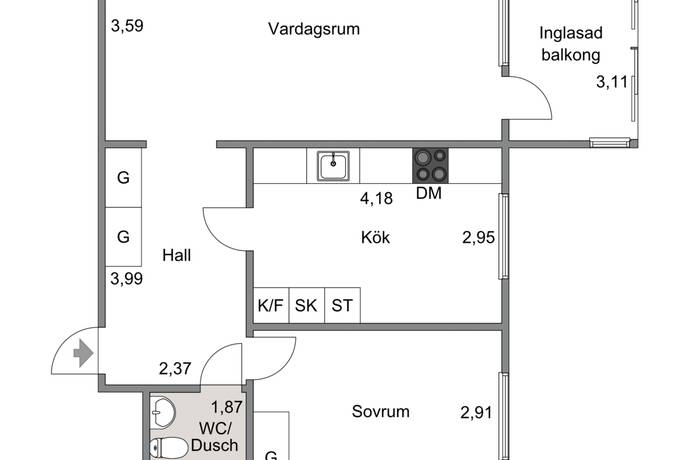 2 rum Lägenhet på Bokebergsgatan 10 Hässleholm - Bokeberg Hässleholms kommun - bild 15