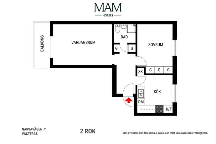 2 rum Lägenhet på Narvavägen 71 Hammarby Västerås kommun - bild 27