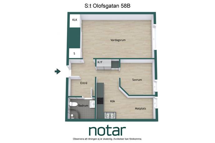 1 rum lägenhet på S:t Olofsgatan 58B Höganäs, Uppsala kommun - bild 5