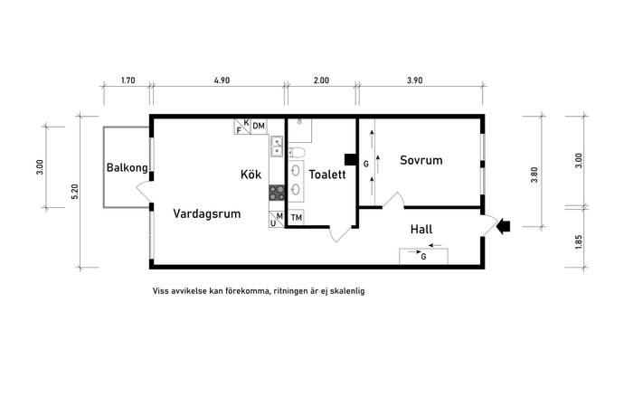 2 rum Lägenhet på Övre Hallegatan 54 Centrala Hisingen Göteborgs kommun - bild 15